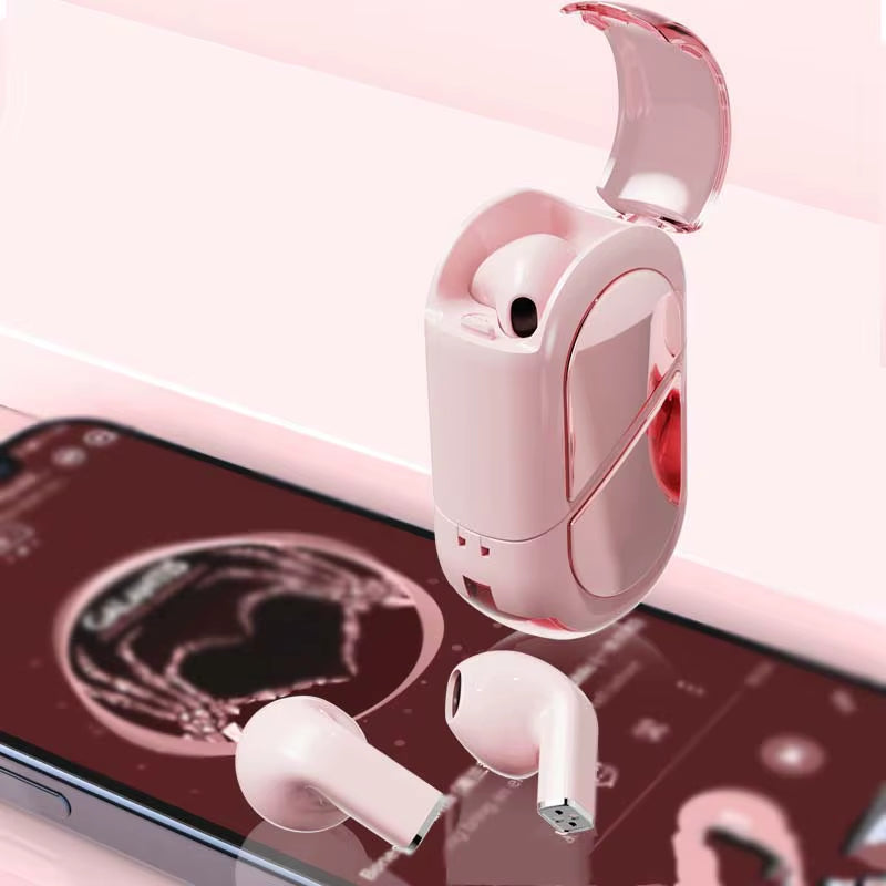 Creative Rotatable Bluetooth Earphones, Love TWS 5.3 Wireless Earphones, Deformation Earphones