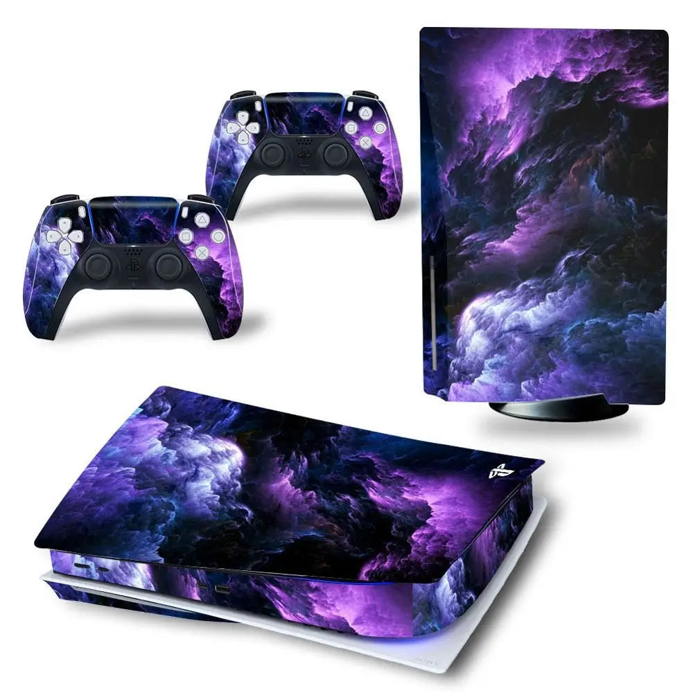 2 in 1 Full Set Sticker for PS5 Disk Console Skin Decal Cover Protective Film Compatible with for Playstation5 Decoration