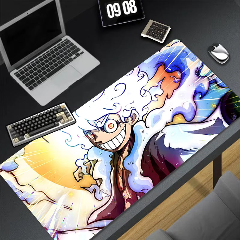 Japan Anime Mouse Pad Laptop Black and White Keyboard Rug Gaming Mousepad PC O-One P-Piece Luffy Extended Desk Mat Cool Play Mat