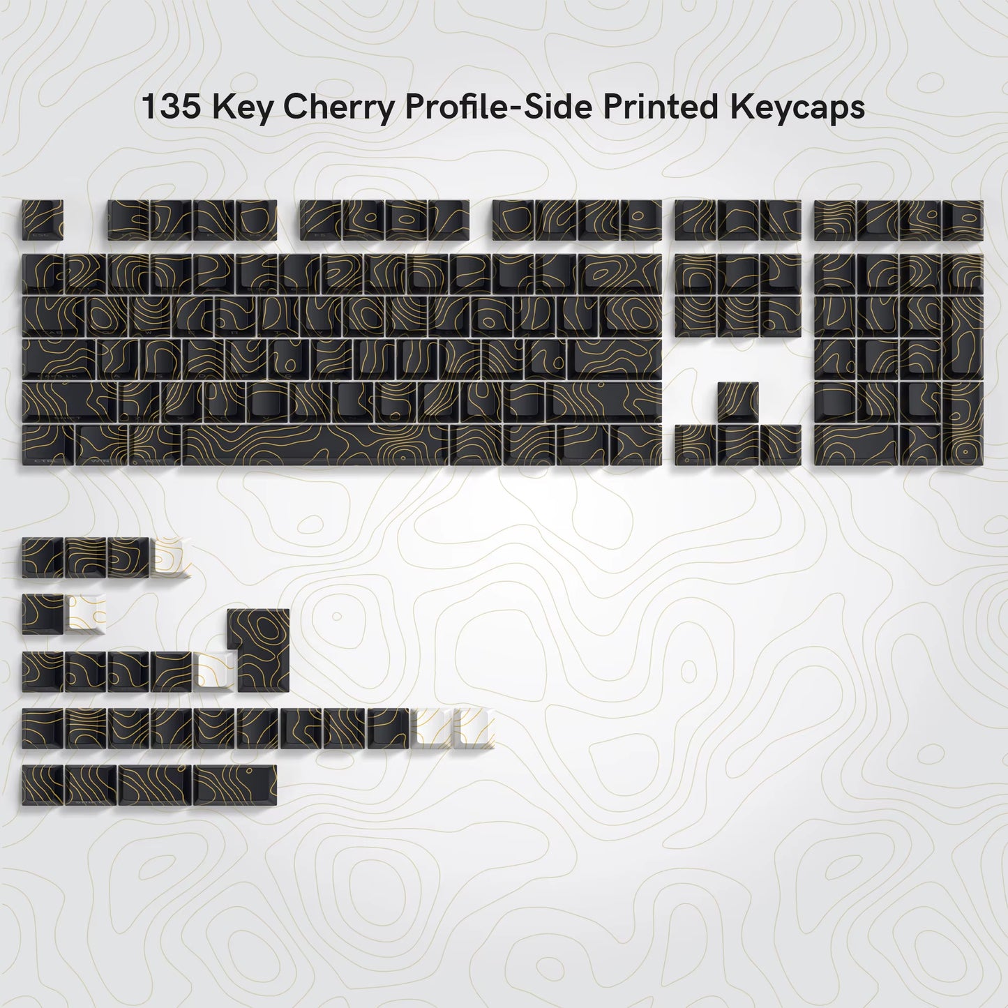 136 Keys Topographic V3 3.0 Side Print PBT Keycap Backlit Dye-Sub Cherry Profile Key Cap for Cherry MX Gamer Mechanical Keyboard