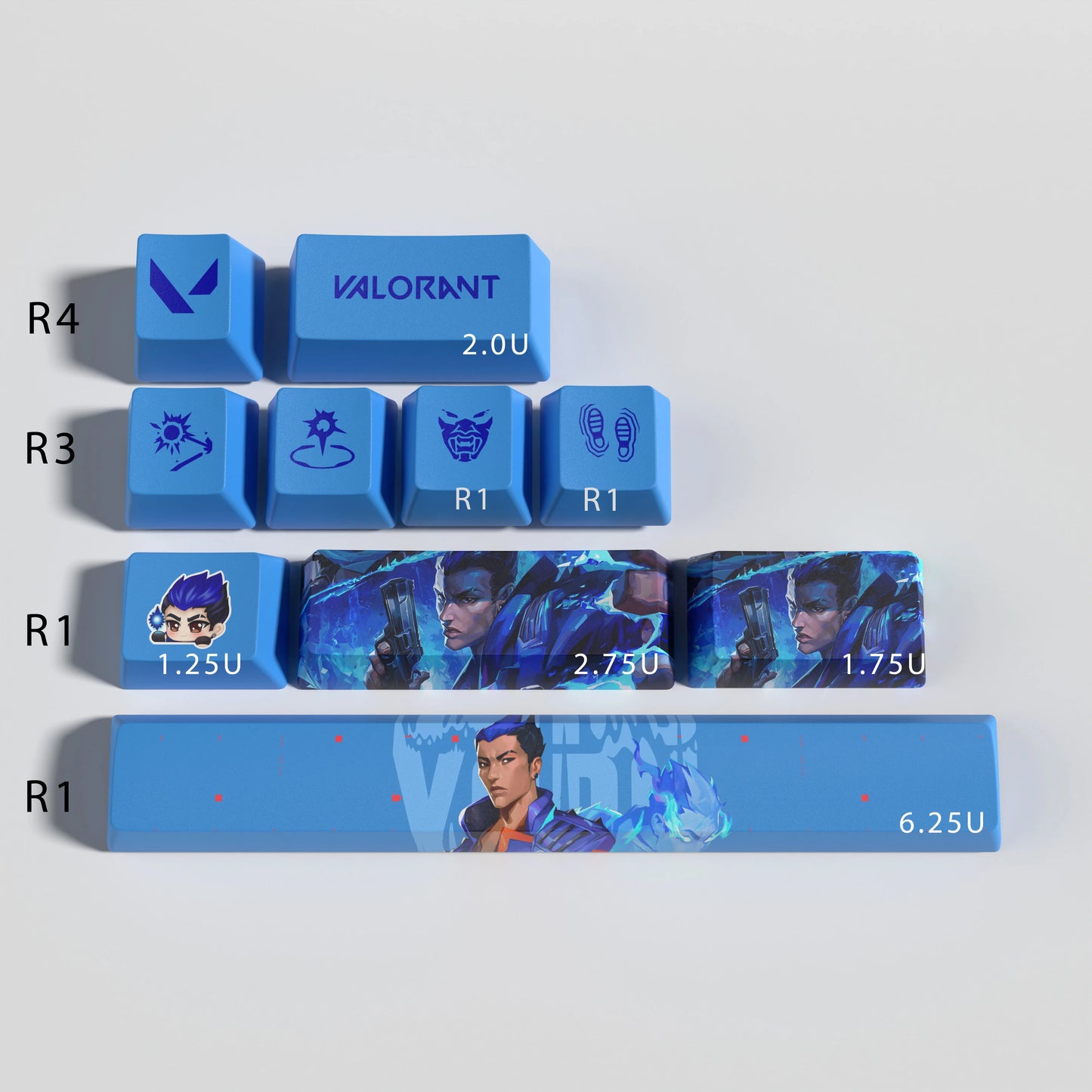 VALORANT THEMED KEYCAPS - PBT DYE SUB KEYCAPS - AVAILABLE IN 11 VARIANTS