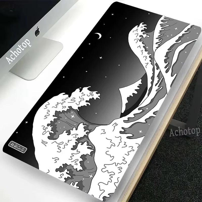 Black and White Gamer Mouse Pad Gaming Mousepad Speed Desk Mat Laptop Gaming Mats for Office Carpet Desk Accessories Game Pads