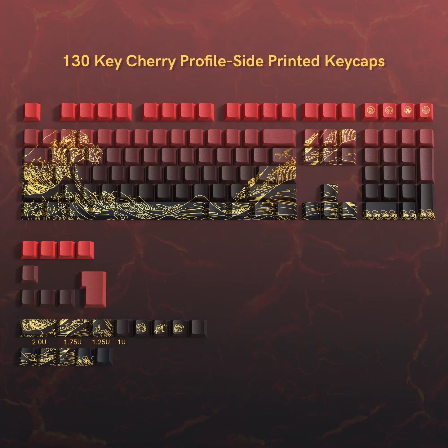 136 Keys Topographic V3 3.0 Side Print PBT Keycap Backlit Dye-Sub Cherry Profile Key Cap for Cherry MX Gamer Mechanical Keyboard