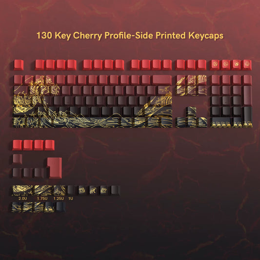 136 Keys Topographic V3 3.0 Side Print PBT Keycap Backlit Dye-Sub Cherry Profile Key Cap for Cherry MX Gamer Mechanical Keyboard