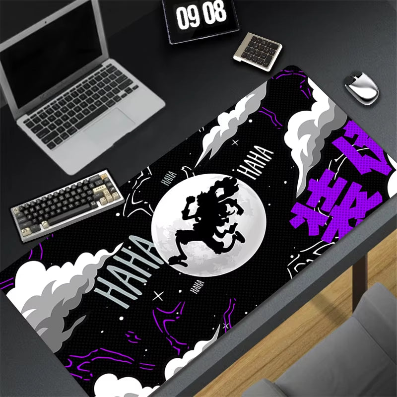 Japan Anime Mouse Pad Laptop Black and White Keyboard Rug Gaming Mousepad PC O-One P-Piece Luffy Extended Desk Mat Cool Play Mat