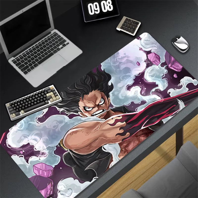 Japan Anime Mouse Pad Laptop Black and White Keyboard Rug Gaming Mousepad PC O-One P-Piece Luffy Extended Desk Mat Cool Play Mat