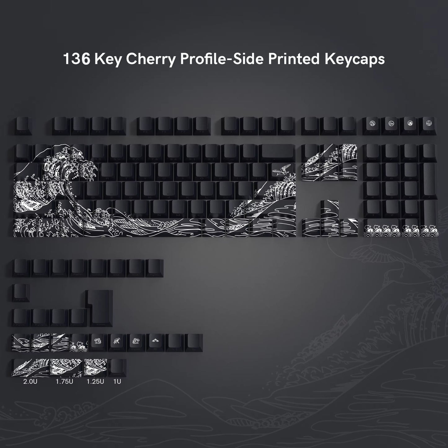 136 Keys Topographic V3 3.0 Side Print PBT Keycap Backlit Dye-Sub Cherry Profile Key Cap for Cherry MX Gamer Mechanical Keyboard