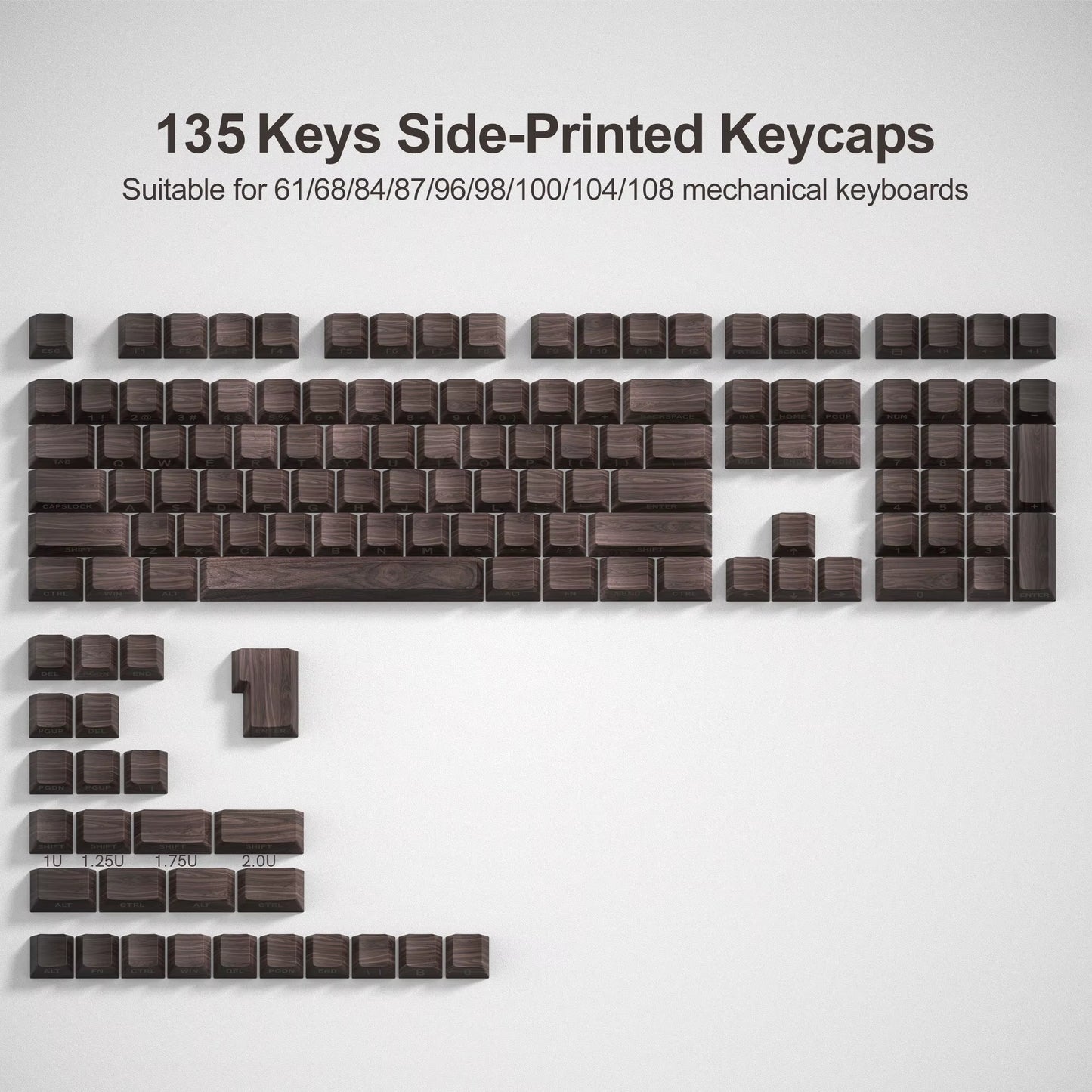 136 Keys Topographic V3 3.0 Side Print PBT Keycap Backlit Dye-Sub Cherry Profile Key Cap for Cherry MX Gamer Mechanical Keyboard